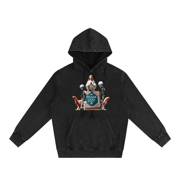 3D Gold +G logo Snow Washed Hoodie